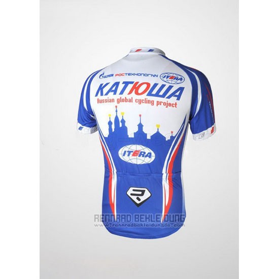 2010 Fahrradbekleidung Katusha Blau und Blau Trikot Kurzarm und Tragerhose - zum Schließen ins Bild klicken